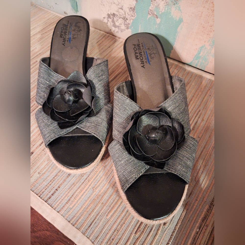 Life Stride Women's Slide Mules with Floral Accent